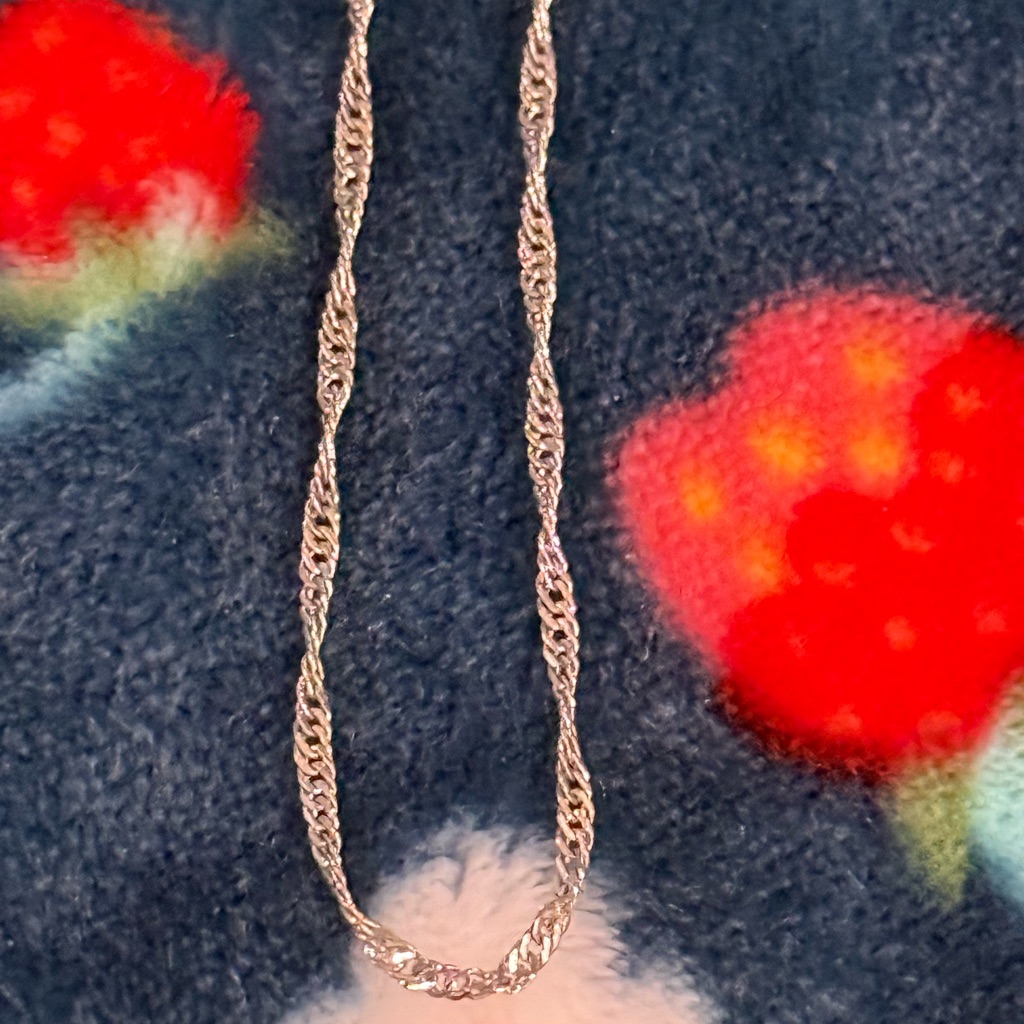 Elegant Silver Twist Chain Necklace, Like New 22inches